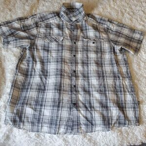 Mens north face botton down plain T shirt size xl black/ grey